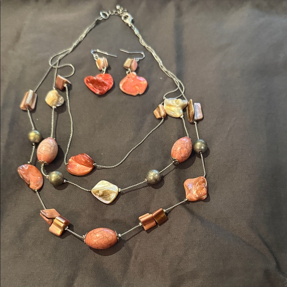 Elegant Multi-Color Necklace and Earring Set